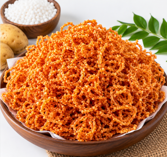 Sabudana Batata Chakali/साबुदाणा बटाटा चकली